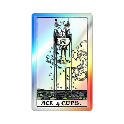 The Ace of Cups (Tarot Card) Holographic STICKER Die-Cut Vinyl Decal 5 Inch Holographic - The Sticker Space