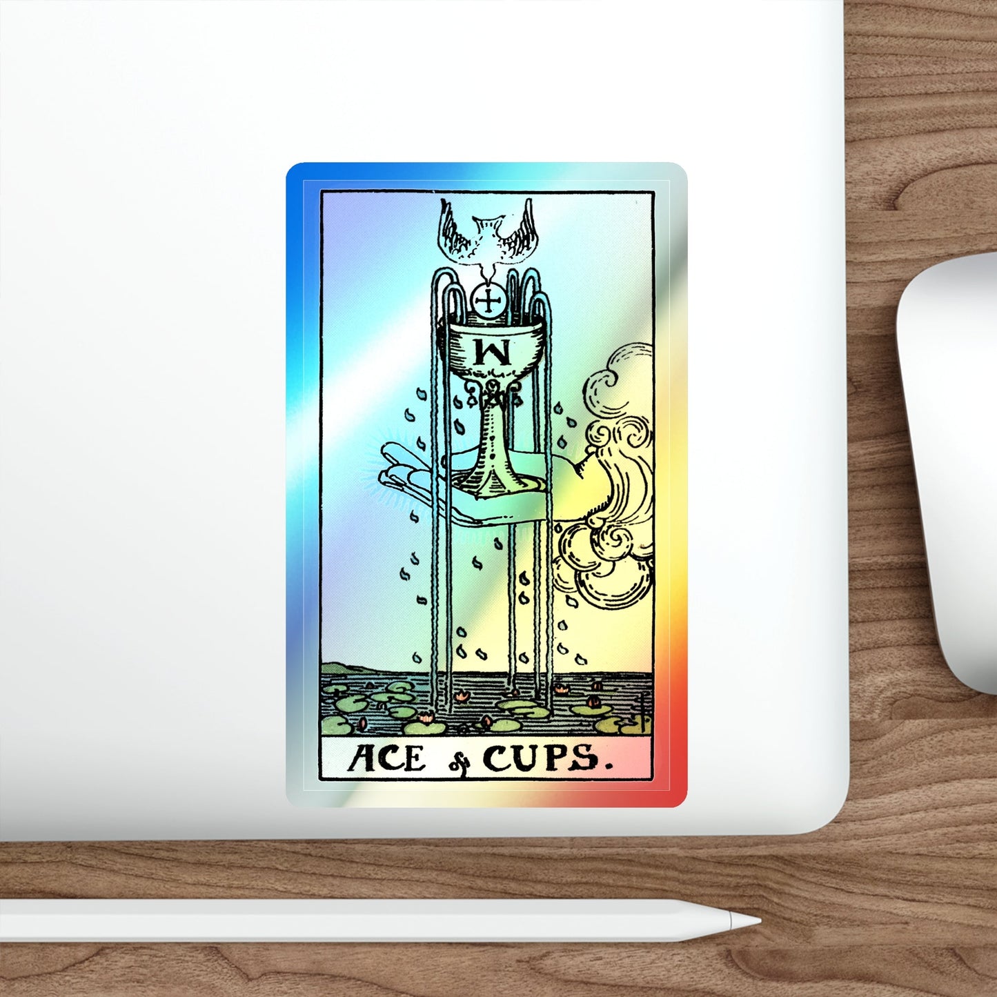 The Ace of Cups (Tarot Card) Holographic STICKER Die-Cut Vinyl Decal-The Sticker Space