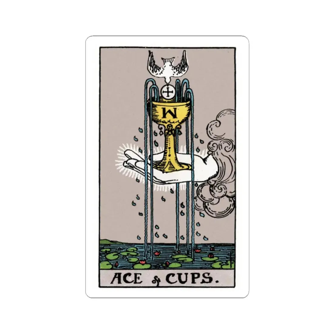 The Ace of Cups (Tarot Card) STICKER Vinyl Kiss-Cut Decal 2 Inch White - The Sticker Space