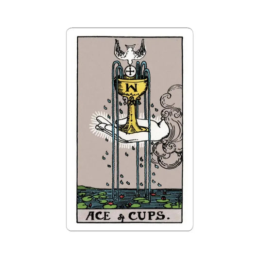 The Ace of Cups (Tarot Card) STICKER Vinyl Kiss-Cut Decal 2 Inch White - The Sticker Space