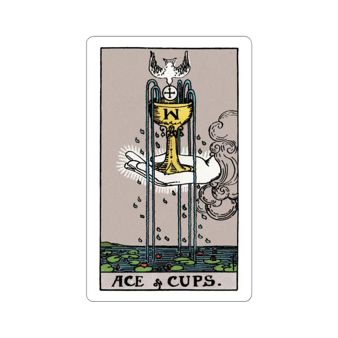 The Ace of Cups (Tarot Card) STICKER Vinyl Kiss-Cut Decal 3 Inch White - The Sticker Space
