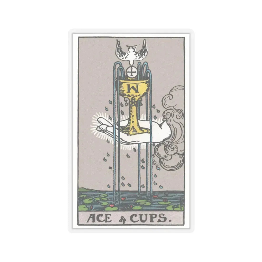 The Ace of Cups (Tarot Card) STICKER Vinyl Kiss-Cut Decal 4 Inch Transparent - The Sticker Space