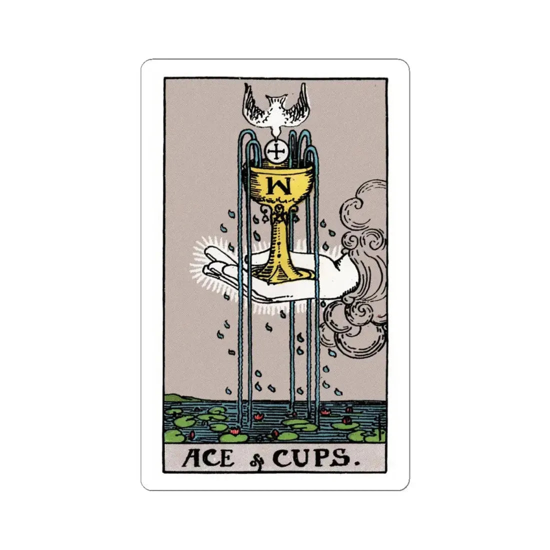 The Ace of Cups (Tarot Card) STICKER Vinyl Kiss-Cut Decal 4 Inch White - The Sticker Space