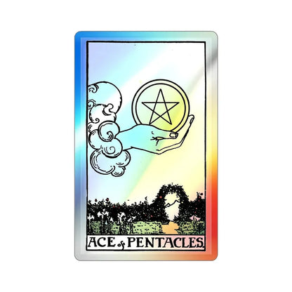 The Ace of Pentacles (Tarot Card) Holographic STICKER Die-Cut Vinyl Decal 5 Inch Holographic - The Sticker Space