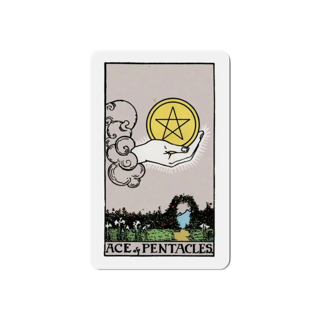 The Ace of Pentacles (Tarot Card) Refrigerator Magnet 2 Inch - The Sticker Space