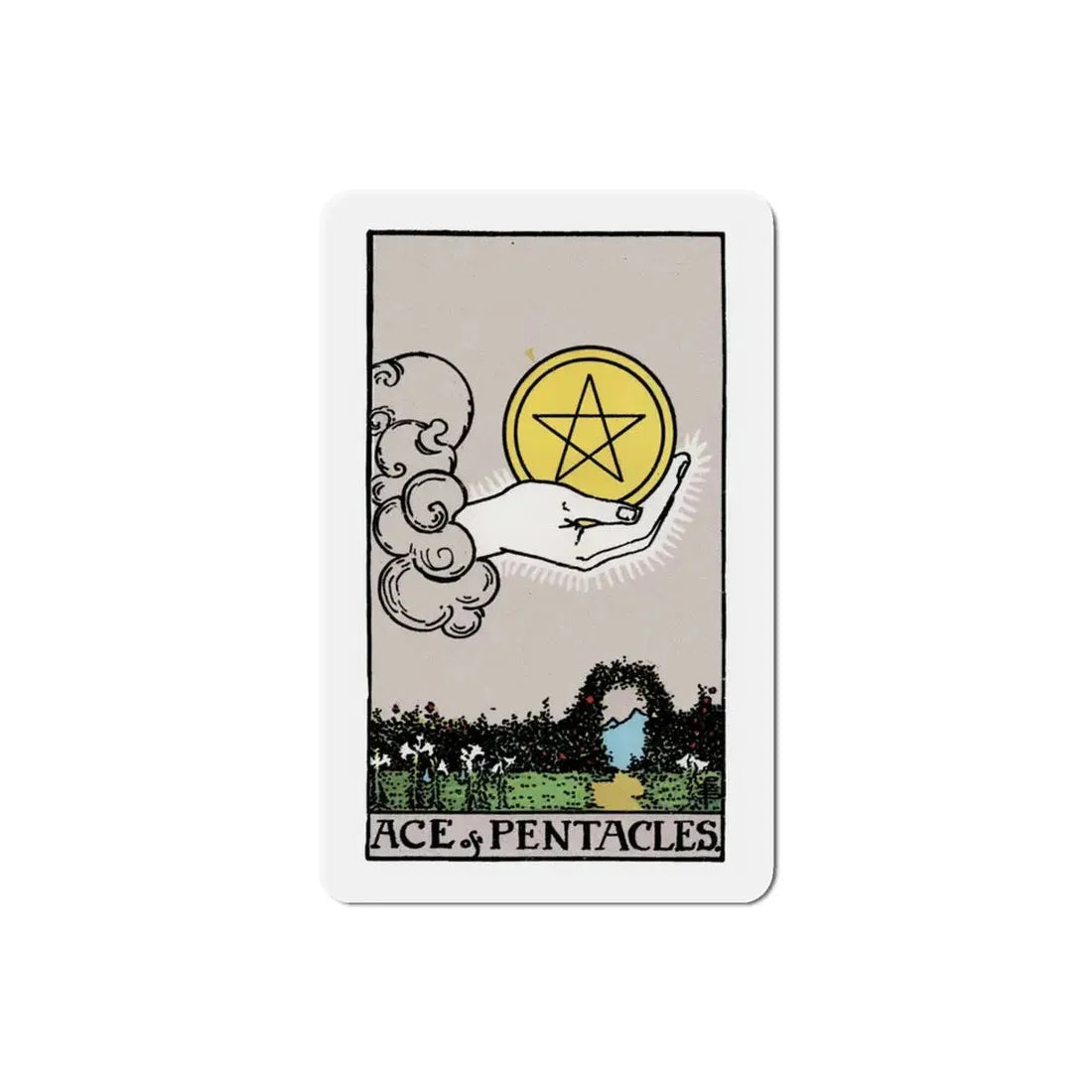 The Ace of Pentacles (Tarot Card) Refrigerator Magnet 3 Inch - The Sticker Space
