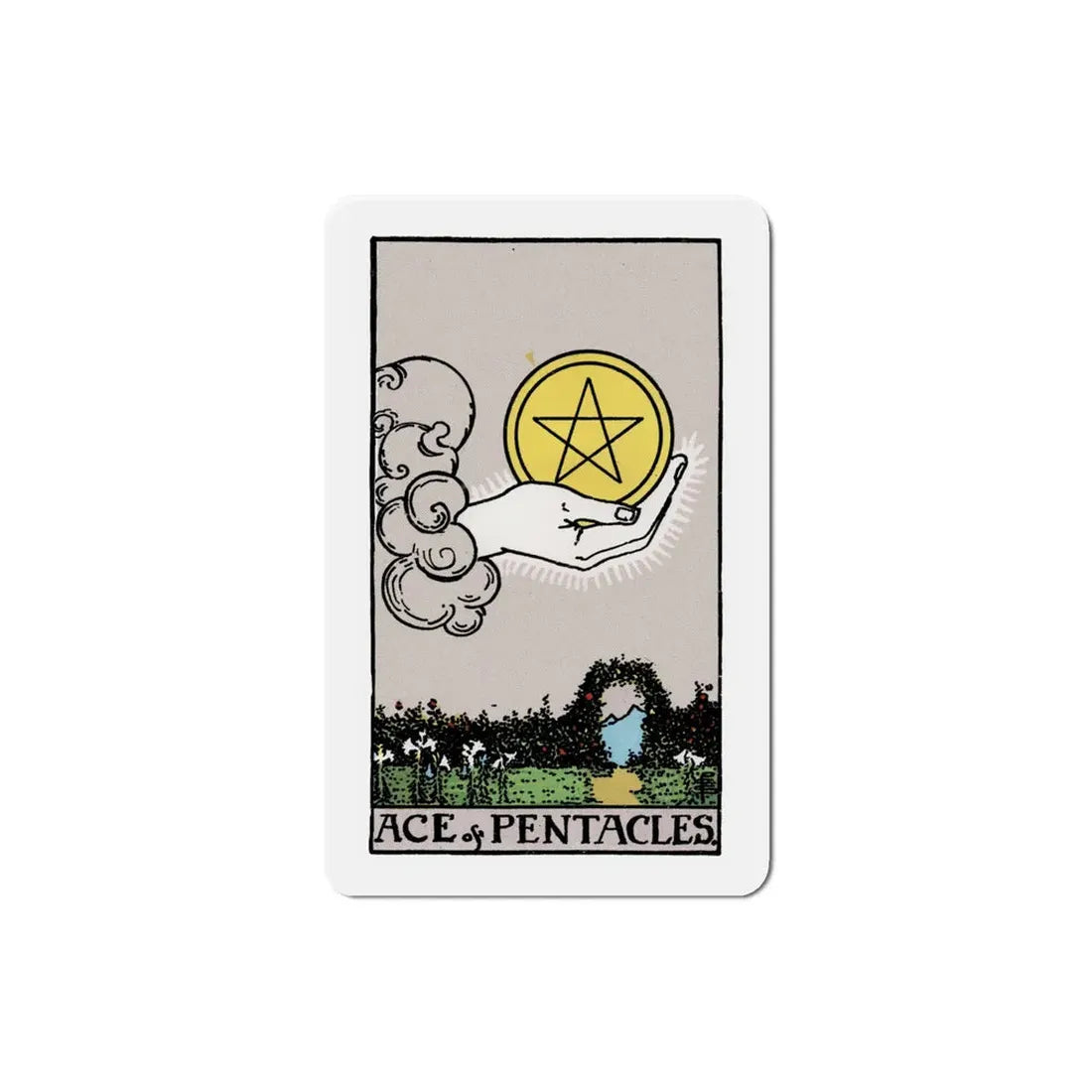 The Ace of Pentacles (Tarot Card) Refrigerator Magnet 4 Inch - The Sticker Space