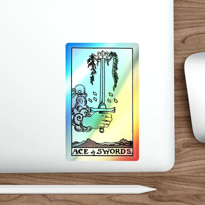 The Ace of Swords (Tarot Card) Holographic STICKER Die-Cut Vinyl Decal-The Sticker Space