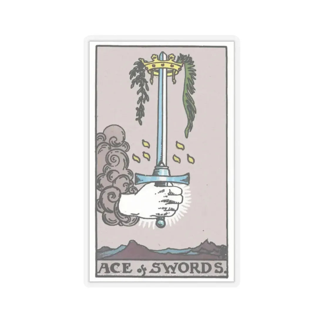 The Ace of Swords (Tarot Card) STICKER Vinyl Kiss-Cut Decal 2 Inch Transparent - The Sticker Space