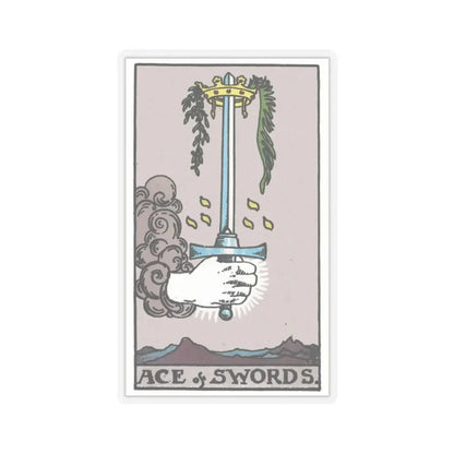 The Ace of Swords (Tarot Card) STICKER Vinyl Kiss-Cut Decal 2 Inch Transparent - The Sticker Space
