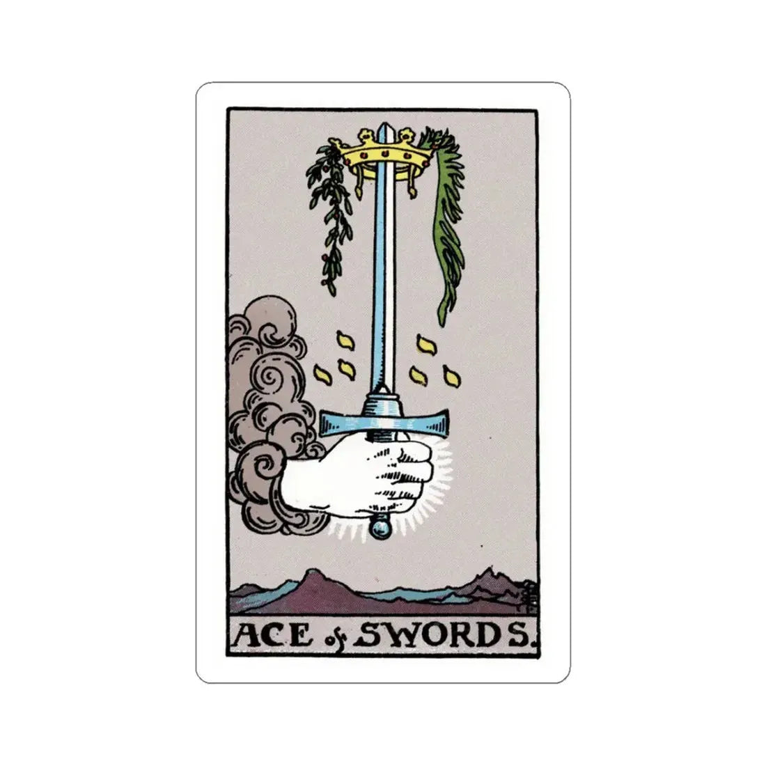 The Ace of Swords (Tarot Card) STICKER Vinyl Kiss-Cut Decal 3 Inch White - The Sticker Space