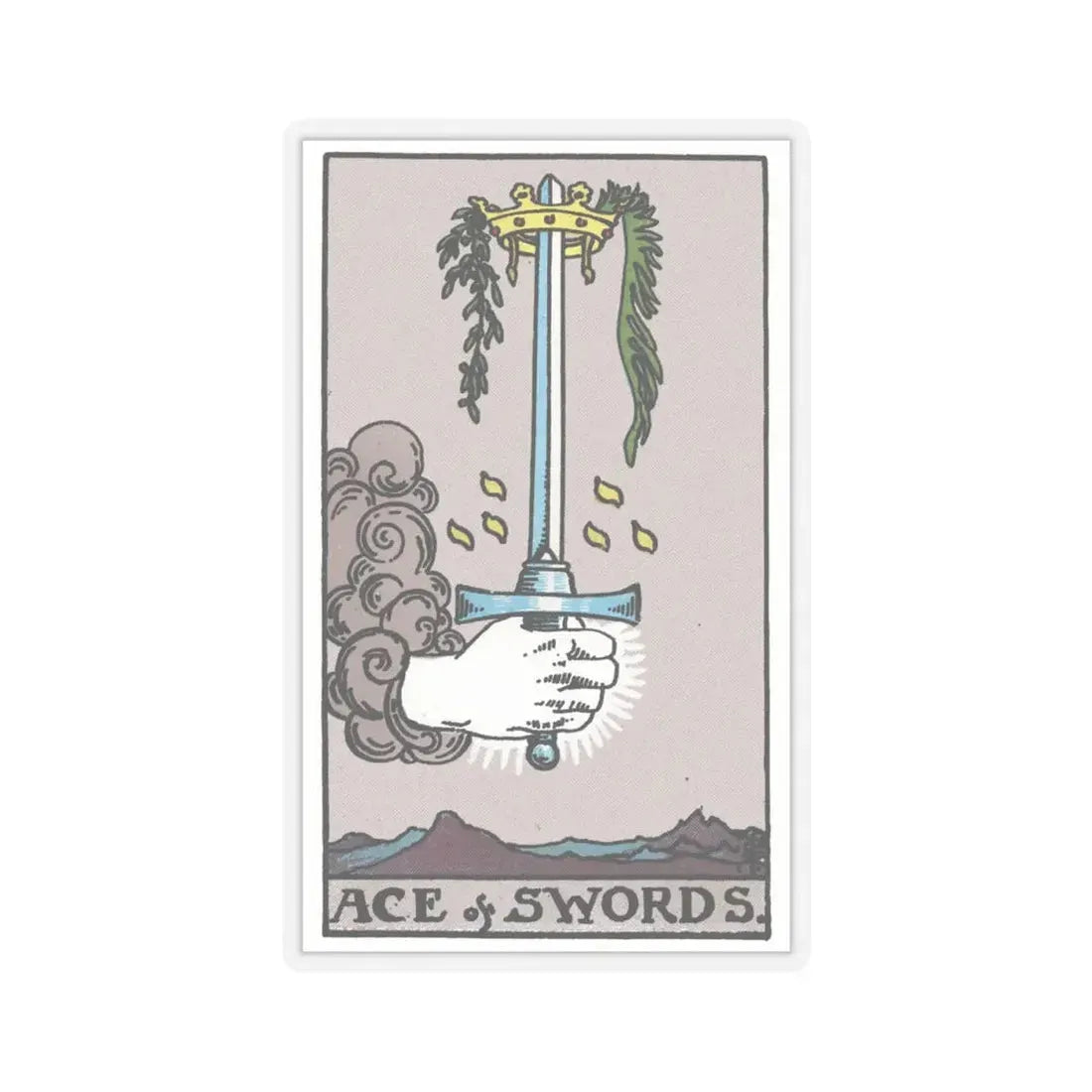 The Ace of Swords (Tarot Card) STICKER Vinyl Kiss-Cut Decal 4 Inch Transparent - The Sticker Space