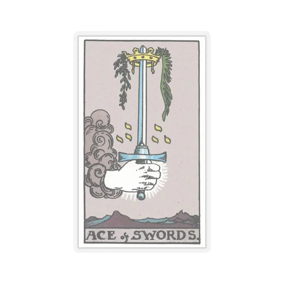 The Ace of Swords (Tarot Card) STICKER Vinyl Kiss-Cut Decal 6 Inch Transparent - The Sticker Space