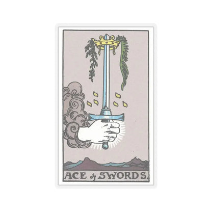 The Ace of Swords (Tarot Card) STICKER Vinyl Kiss-Cut Decal 6 Inch Transparent - The Sticker Space