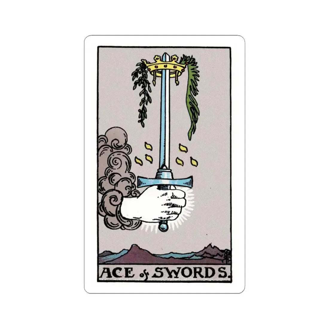The Ace of Swords (Tarot Card) STICKER Vinyl Kiss-Cut Decal 6 Inch White - The Sticker Space
