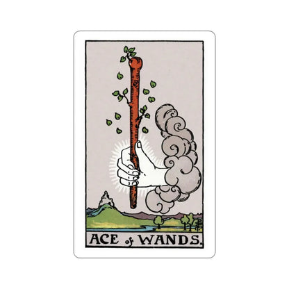 The Ace of Wands (Rider Waite Tarot Deck) STICKER Vinyl Die-Cut Decal 2 Inch - The Sticker Space