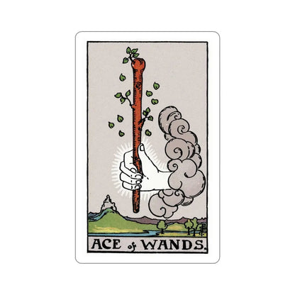 The Ace of Wands (Rider Waite Tarot Deck) STICKER Vinyl Die-Cut Decal 5 Inch - The Sticker Space