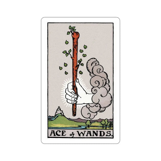 The Ace of Wands (Rider Waite Tarot Deck) STICKER Vinyl Die-Cut Decal 6 Inch - The Sticker Space