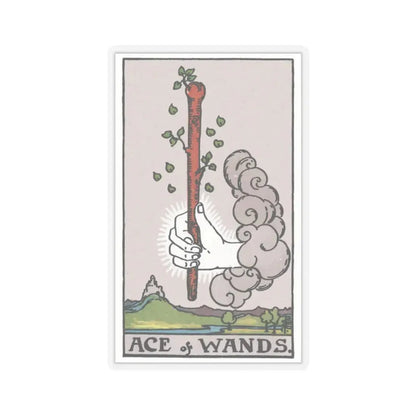 The Ace of Wands (Tarot Card) STICKER Vinyl Kiss-Cut Decal 2 Inch Transparent - The Sticker Space