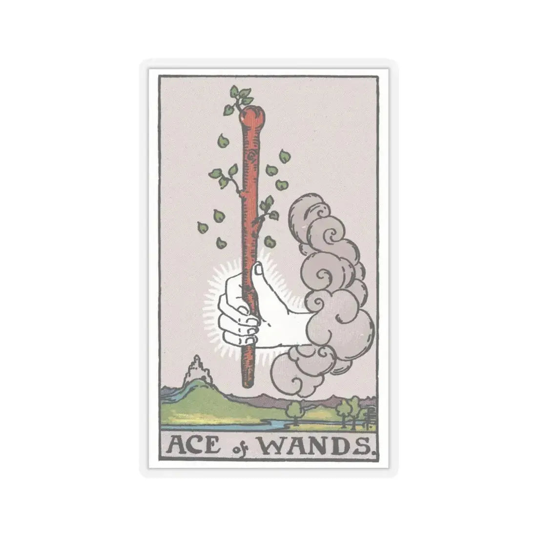 The Ace of Wands (Tarot Card) STICKER Vinyl Kiss-Cut Decal 4 Inch Transparent - The Sticker Space