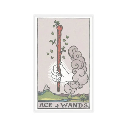 The Ace of Wands (Tarot Card) STICKER Vinyl Kiss-Cut Decal 6 Inch Transparent - The Sticker Space