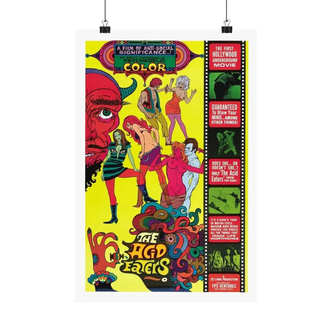 THE ACID EATERS 1967 - Paper Movie Poster 12″ x 18″ Matte - The Sticker Space