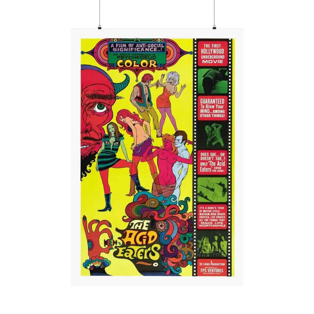 THE ACID EATERS 1967 - Paper Movie Poster 36" x 54" Matte - The Sticker Space
