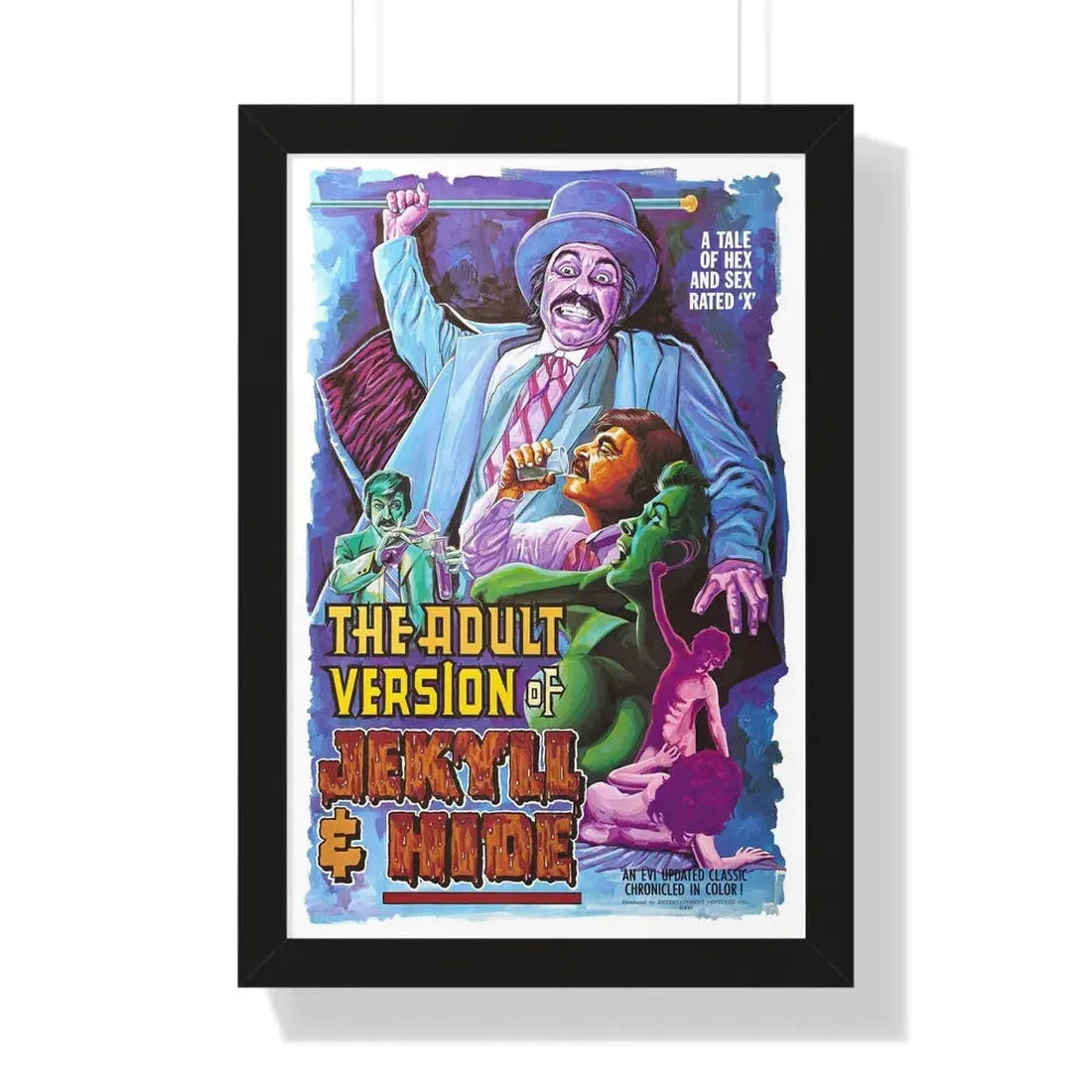 THE ADULT VERSION OF JEKYLL AND HIDE 1971 - Framed Movie Poster 16″ x 24″ Black - The Sticker Space
