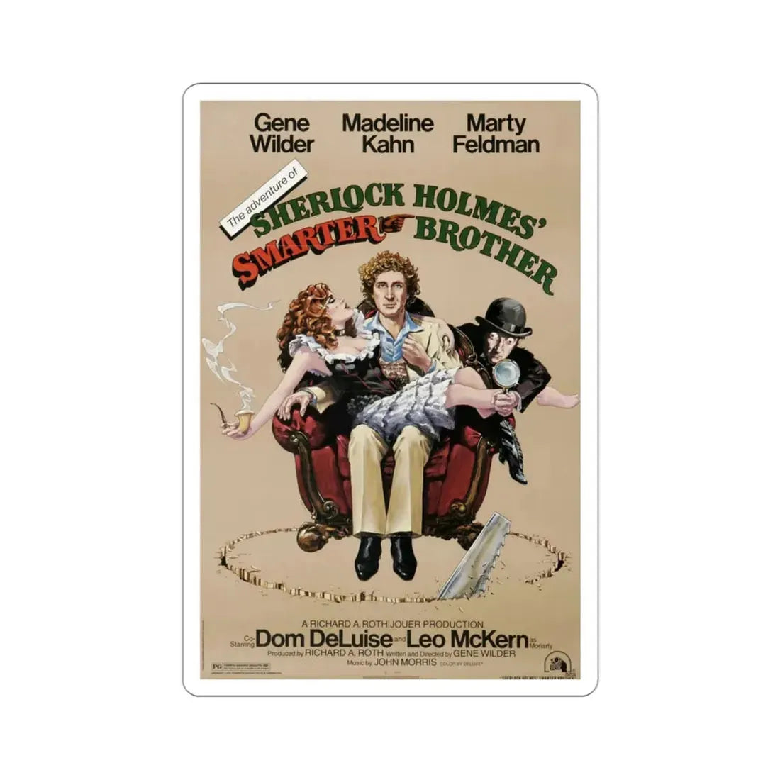 The Adventure of Sherlock Holmes' Smarter Brother 1975 Movie Poster STICKER Vinyl Die-Cut Decal 3 Inch - The Sticker Space