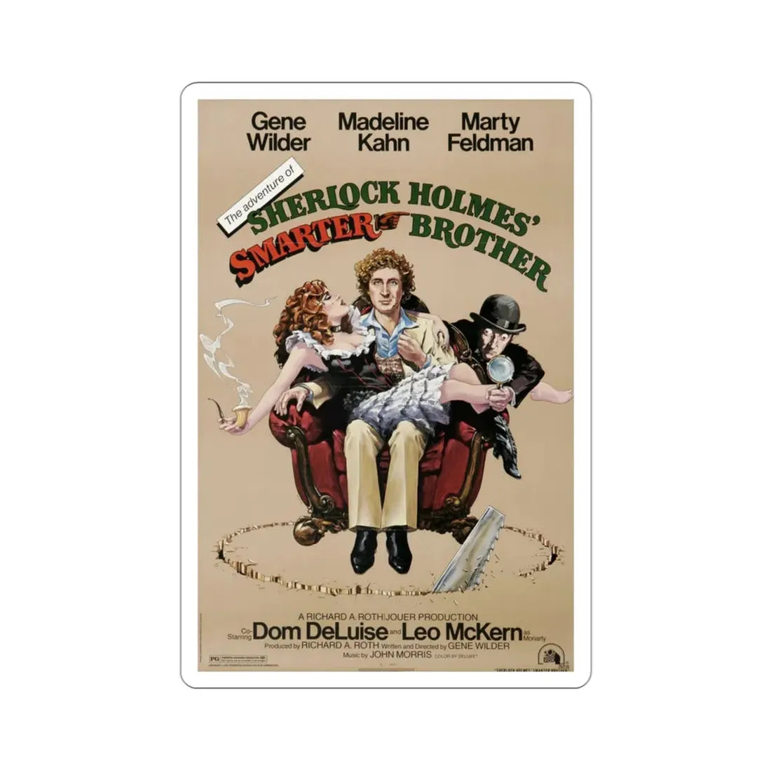 The Adventure of Sherlock Holmes' Smarter Brother 1975 Movie Poster STICKER Vinyl Die-Cut Decal 3 Inch - The Sticker Space