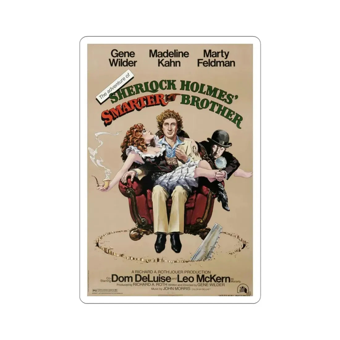 The Adventure of Sherlock Holmes' Smarter Brother 1975 Movie Poster STICKER Vinyl Die-Cut Decal 4 Inch - The Sticker Space