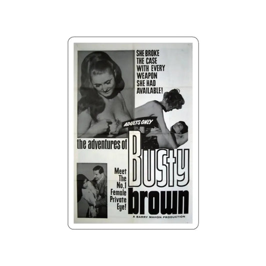 THE ADVENTURES OF BUSTY BROWN 1967 Movie Poster STICKER Vinyl Die-Cut Decal 2 Inch - The Sticker Space