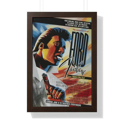 THE ADVENTURES OF FORD FAIRLANE 1990 - Framed Movie Poster 16″ x 24″ Walnut - The Sticker Space