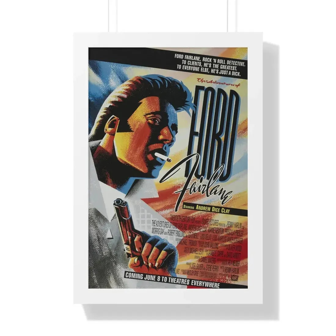 THE ADVENTURES OF FORD FAIRLANE 1990 - Framed Movie Poster 16″ x 24″ White - The Sticker Space