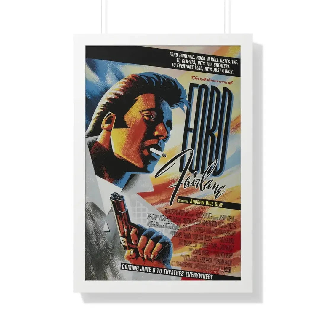 THE ADVENTURES OF FORD FAIRLANE 1990 - Framed Movie Poster 20" x 30" White - The Sticker Space