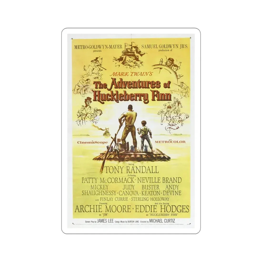 The Adventures of Huckleberry Finn 1960 Movie Poster STICKER Vinyl Die-Cut Decal 5 Inch - The Sticker Space