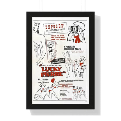 THE ADVENTURES OF LUCKY PIERRE 1961 - Framed Movie Poster 16″ x 24″ Black - The Sticker Space