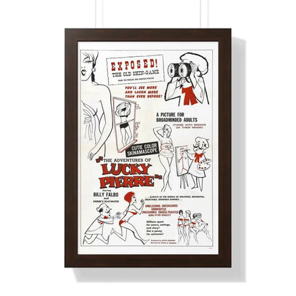 THE ADVENTURES OF LUCKY PIERRE 1961 - Framed Movie Poster 16″ x 24″ Walnut - The Sticker Space