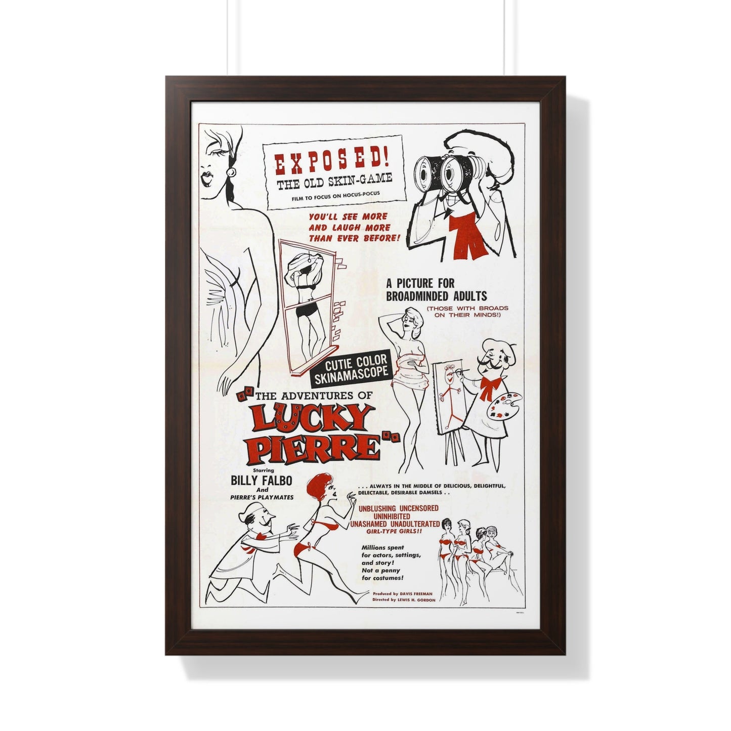 THE ADVENTURES OF LUCKY PIERRE 1961 - Framed Movie Poster-20" x 30"-The Sticker Space