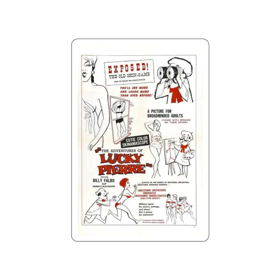 THE ADVENTURES OF LUCKY PIERRE 1961 Movie Poster STICKER Vinyl Die-Cut Decal 2 Inch - The Sticker Space