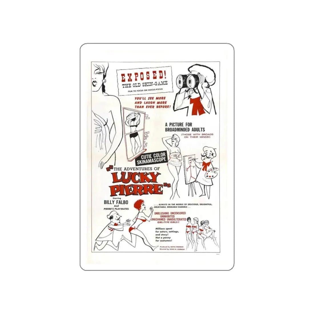 THE ADVENTURES OF LUCKY PIERRE 1961 Movie Poster STICKER Vinyl Die-Cut Decal 6 Inch - The Sticker Space