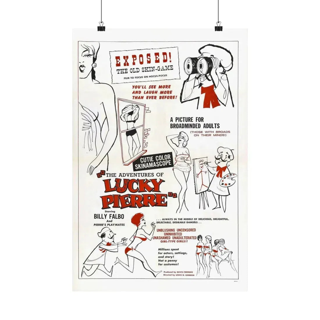 THE ADVENTURES OF LUCKY PIERRE 1961 - Paper Movie Poster 16″ x 24″ Matte - The Sticker Space