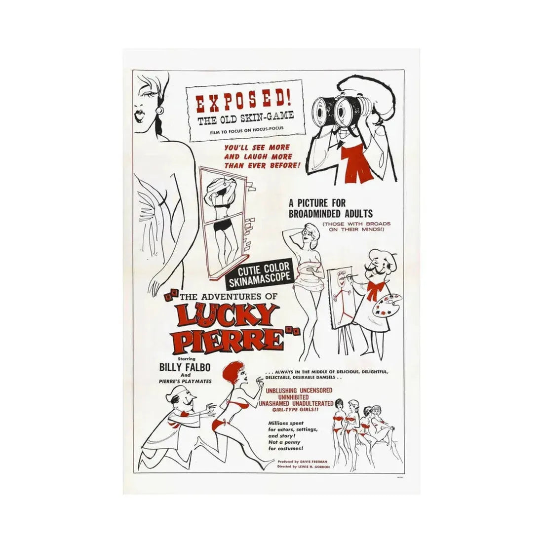 THE ADVENTURES OF LUCKY PIERRE 1961 - Paper Movie Poster - The Sticker Space