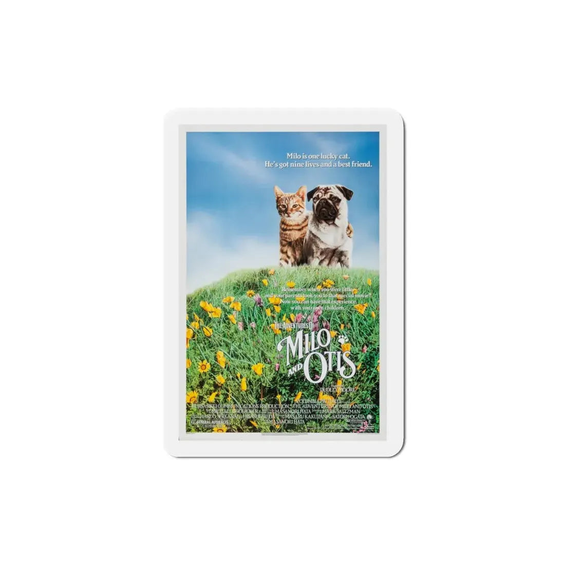 The Adventures of Milo and Otis 1989 Movie Poster Refrigerator Magnet 3 Inch - The Sticker Space