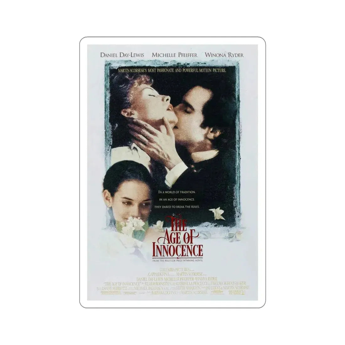 The Age of Innocence 1993 Movie Poster STICKER Vinyl Die-Cut Decal 6 Inch - The Sticker Space