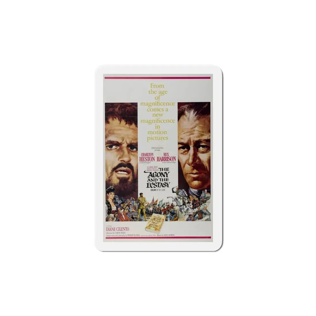 The Agony and the Ecstasy 1965 Movie Poster Refrigerator Magnet 6 Inch - The Sticker Space