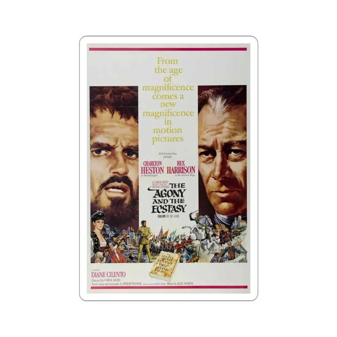 The Agony and the Ecstasy 1965 Movie Poster STICKER Vinyl Die-Cut Decal 4 Inch - The Sticker Space