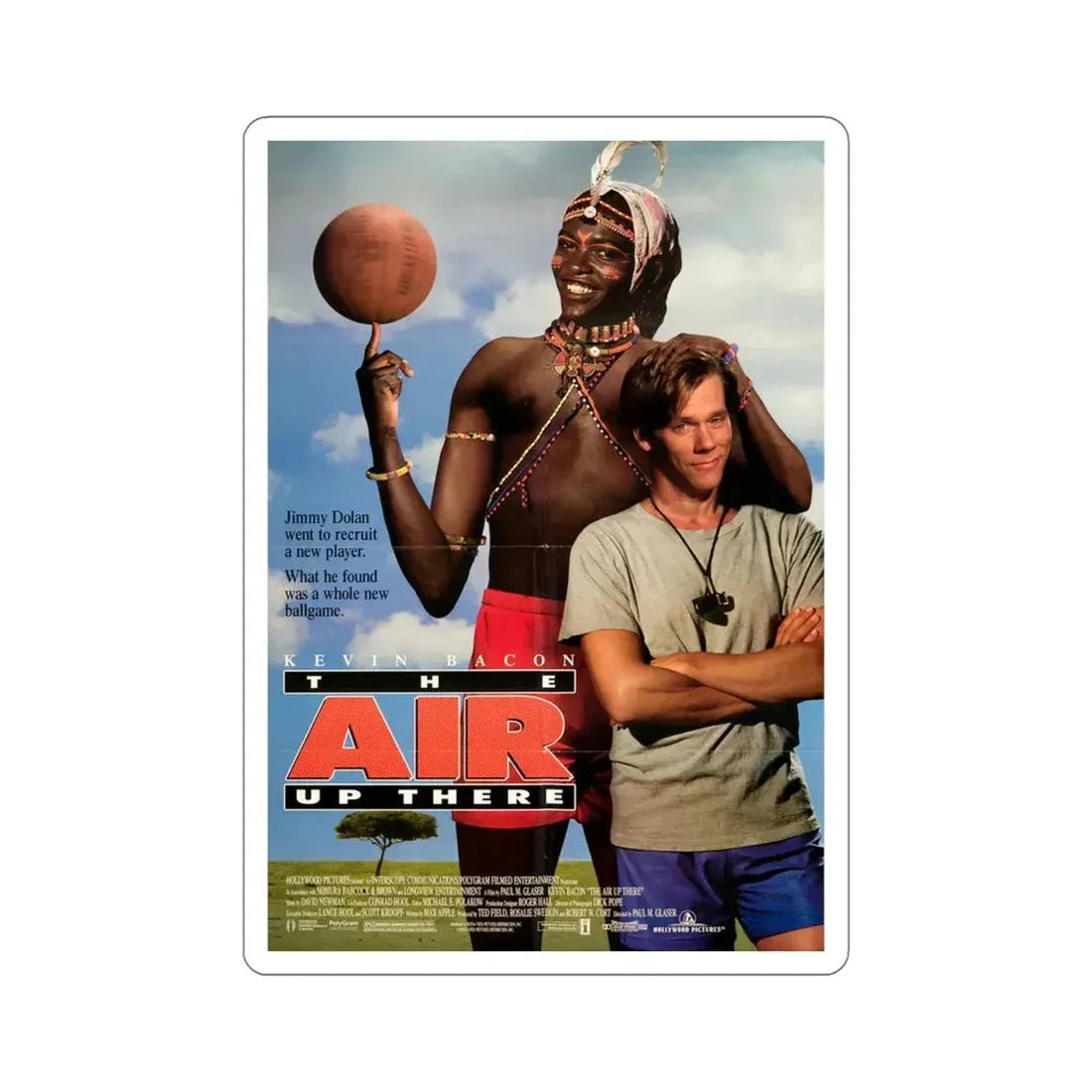 The Air Up There 1994 Movie Poster STICKER Vinyl Die-Cut Decal 5 Inch - The Sticker Space