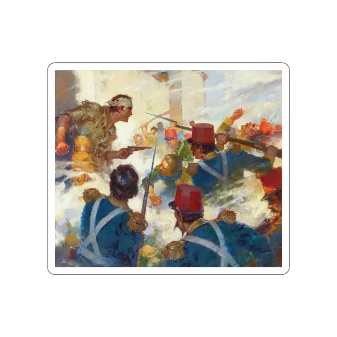 The Alamo, Cream of Wheat ad illustration (Magazine Illustration) STICKER Vinyl Die-Cut Decal White Die-Cut 5 Inch - The Sticker Space