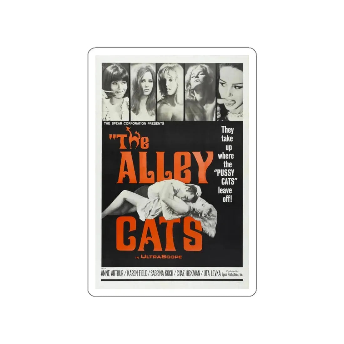THE ALLEY CATS 1966 Movie Poster STICKER Vinyl Die-Cut Decal 5 Inch - The Sticker Space